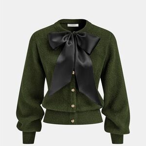 Commense Cardigan with Black Bow